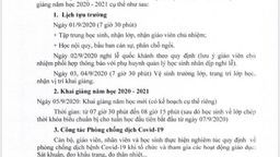 THÔNG BÁO: Lịch tựu trường và khai giảng năm học 2020 - 2021 của trường THCS xã Thanh Luông, huyện Điện Biên.